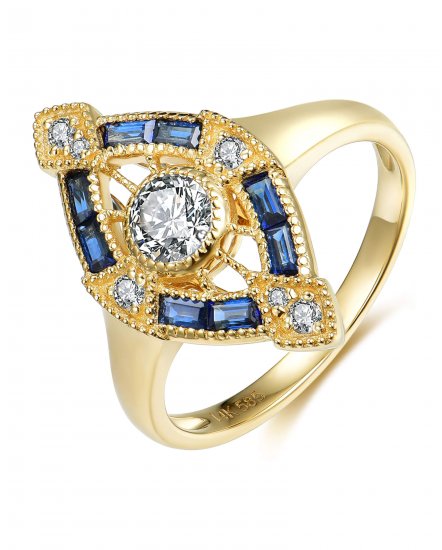 MARQUISE STYLE SAPPHIRE DIAMOND RING (TR4180)